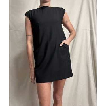 Theory Black Short Sleeve Mini Dress Pocket Size 2 - image 1