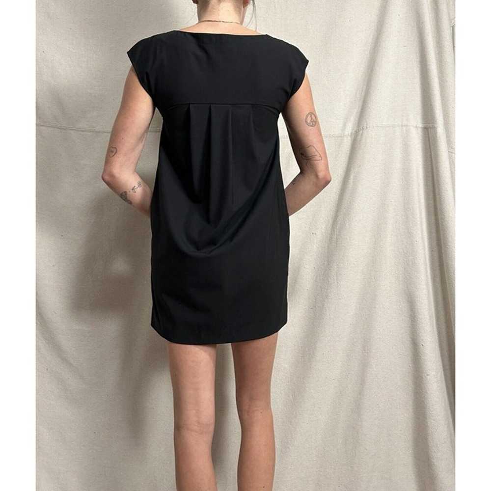 Theory Black Short Sleeve Mini Dress Pocket Size 2 - image 4