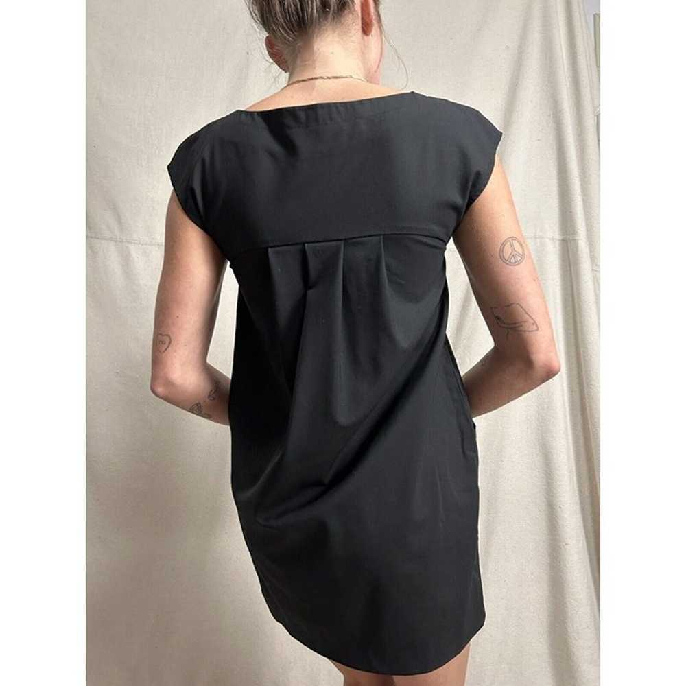 Theory Black Short Sleeve Mini Dress Pocket Size 2 - image 5