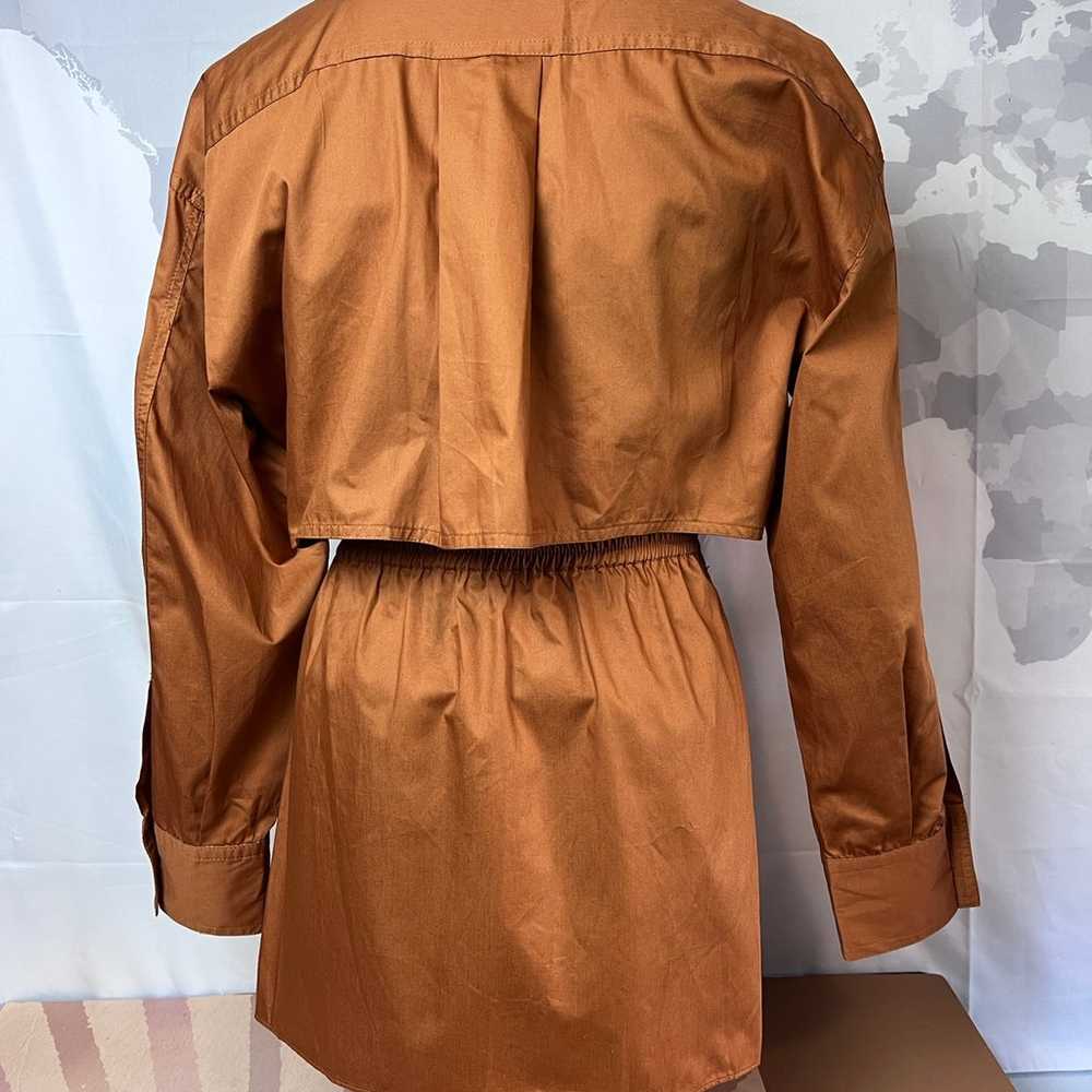 ZARA Poplin Shirt-Dress With Pockets Brown NWOT - image 11