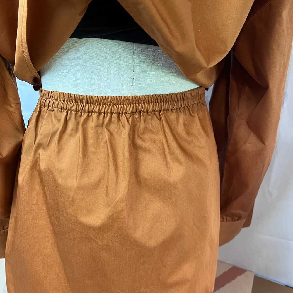 ZARA Poplin Shirt-Dress With Pockets Brown NWOT - image 4