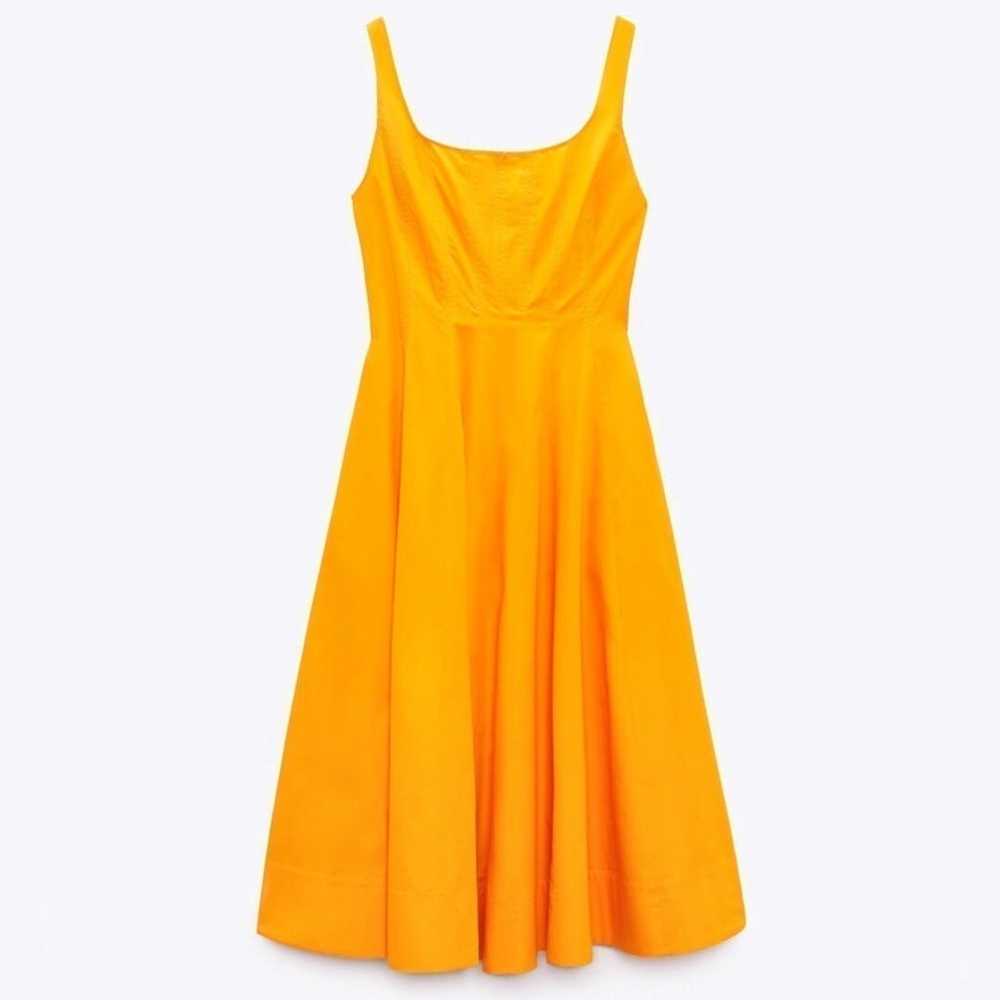Zara Poplin Dress Orange - image 1