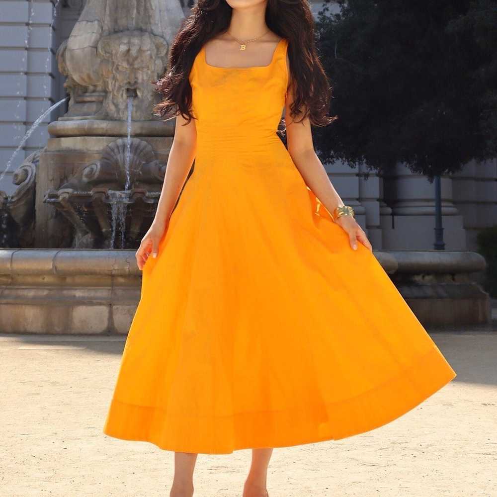 Zara Poplin Dress Orange - image 4