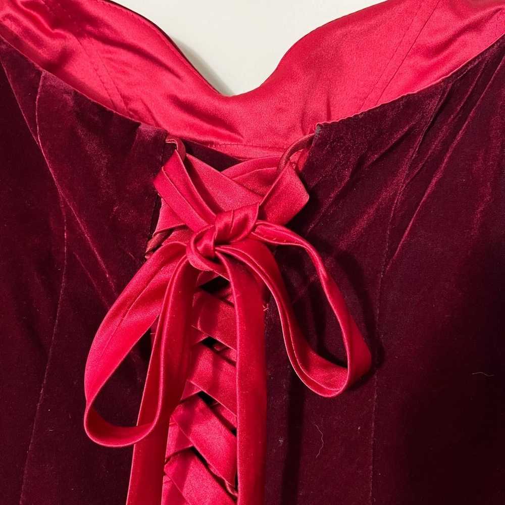 Red velvet dress formal dress prom dress event dr… - image 10