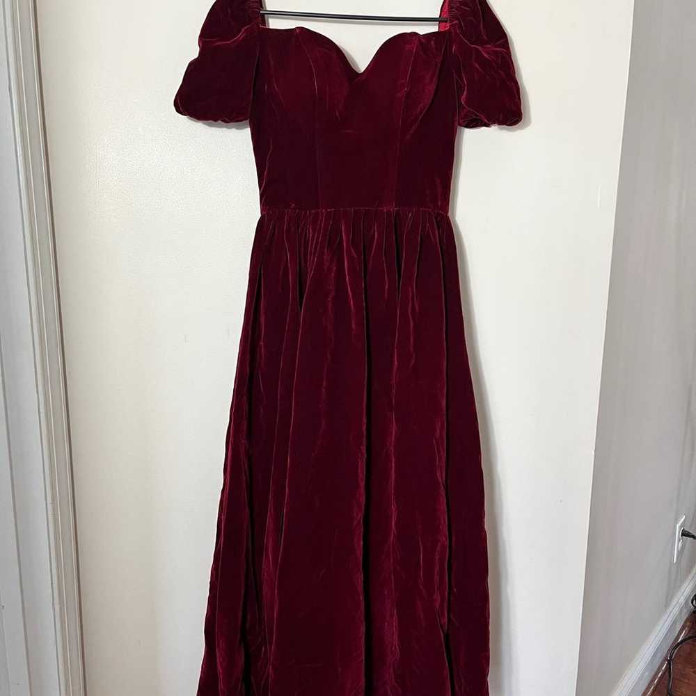Red velvet dress formal dress prom dress event dr… - image 1