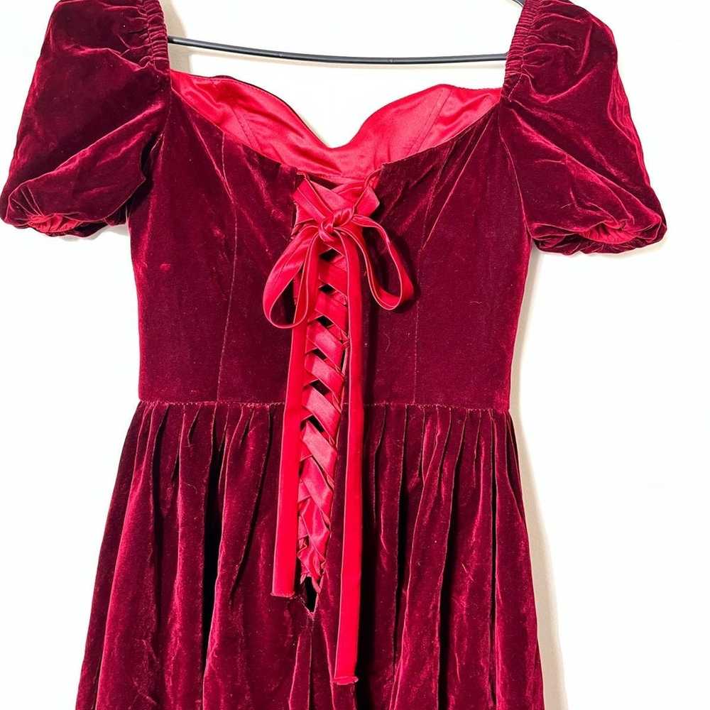 Red velvet dress formal dress prom dress event dr… - image 6