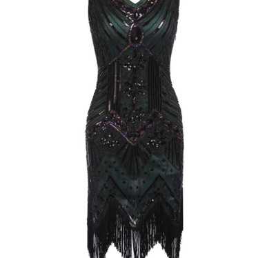 Dark Green Flapper Dress