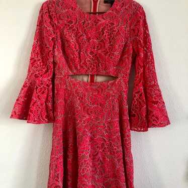 NWOT bcbg maxazria red lace cutout dress - image 1