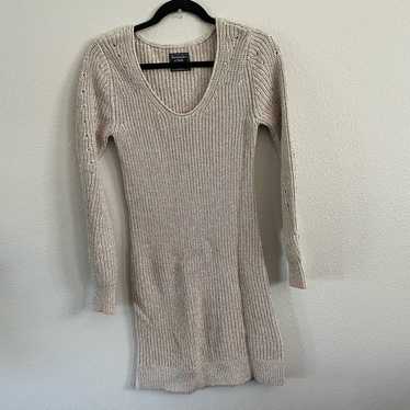abercrombie and fitch neutral knit sweater dress s