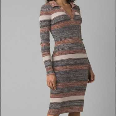 Prana Dress Small Knit Acadia Sweater Striped Lon… - image 1