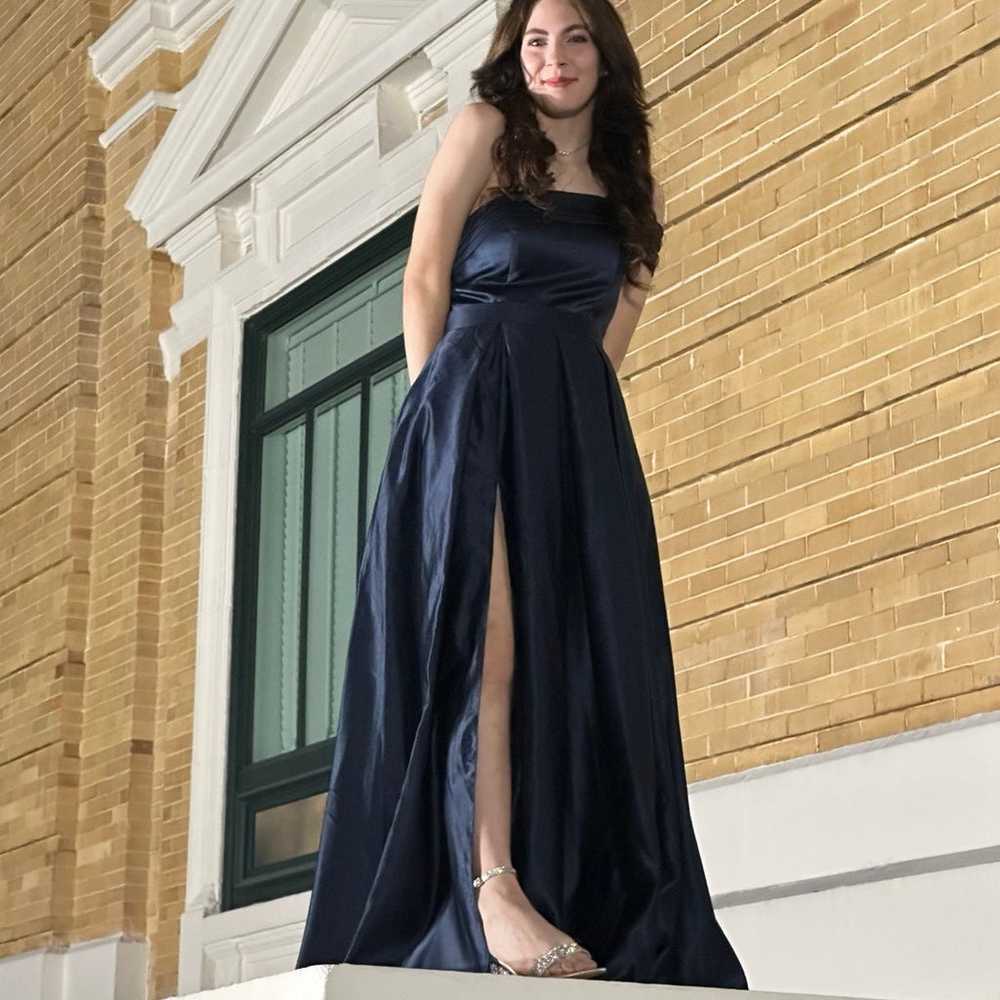 navy blue prom dress - image 2