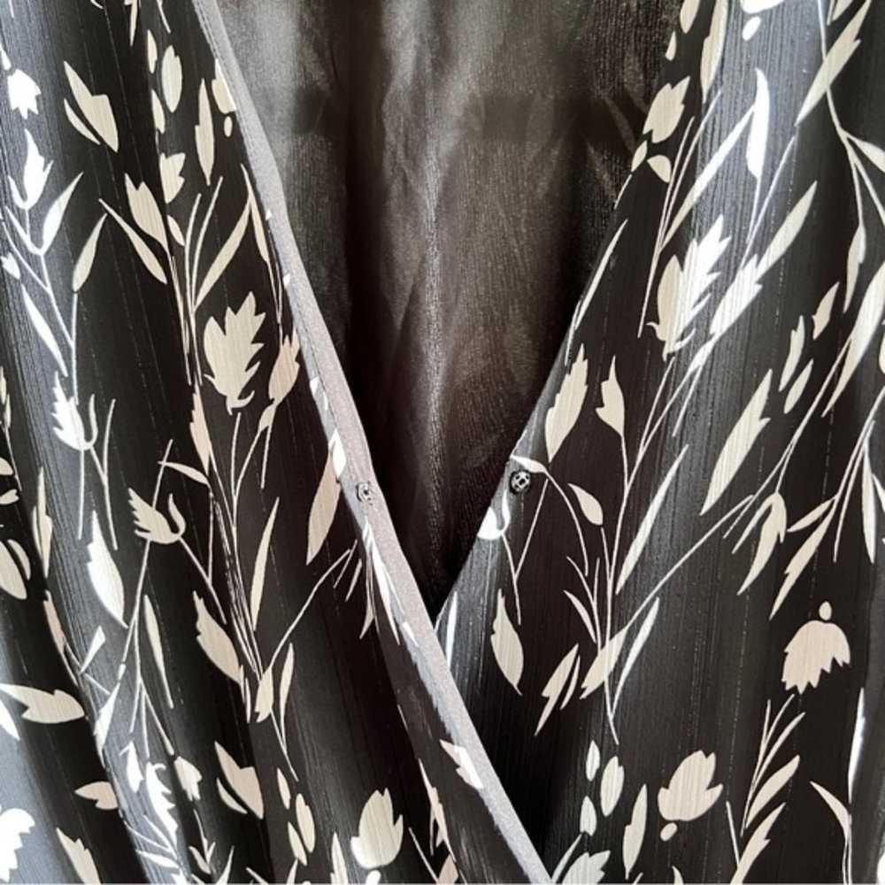 Sam Edelman Floral Chiffon Long Sleeve Faux Wrap … - image 8