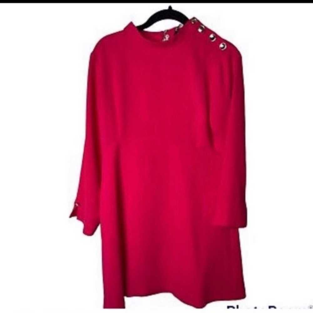 ZARA red shoulder gild buttoned dress - image 1