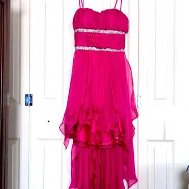 hot pink homecoming prom dress