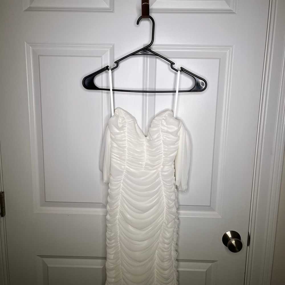 White ruched dress - image 5