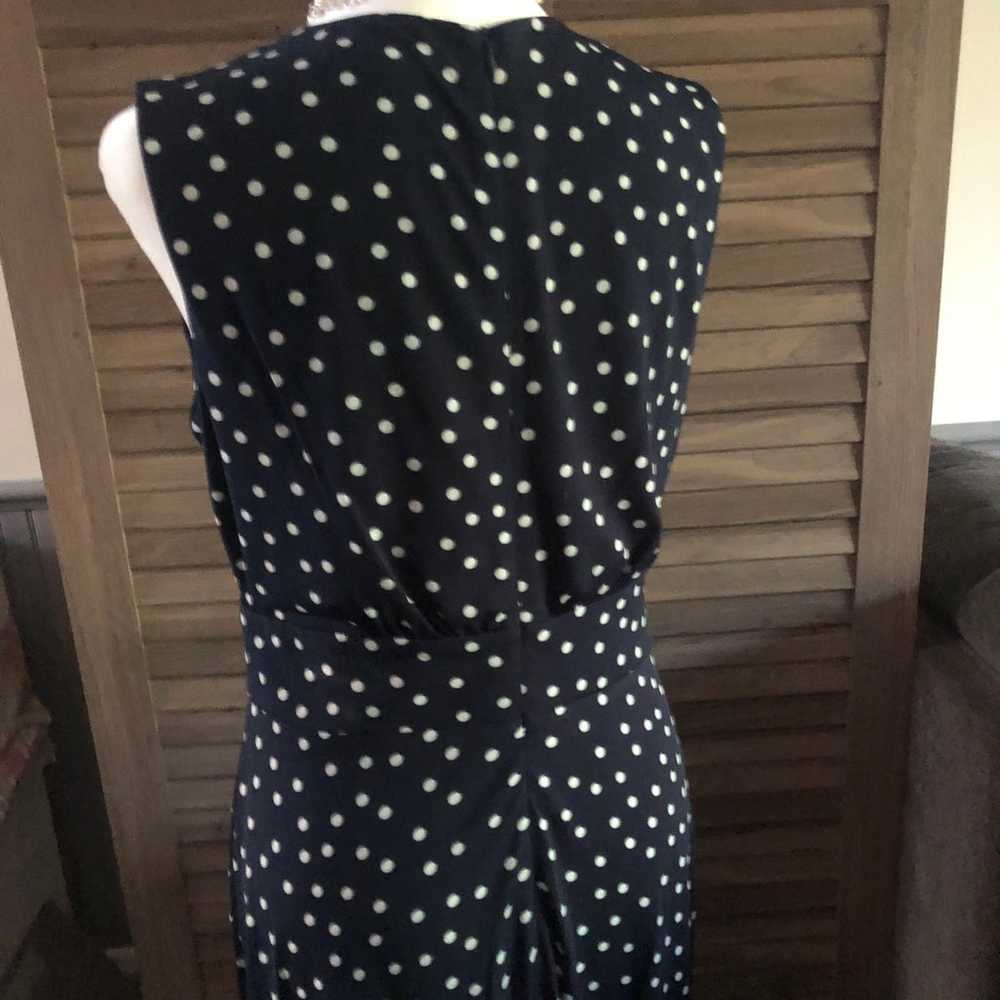 London Times navy white polka dot dress - image 6