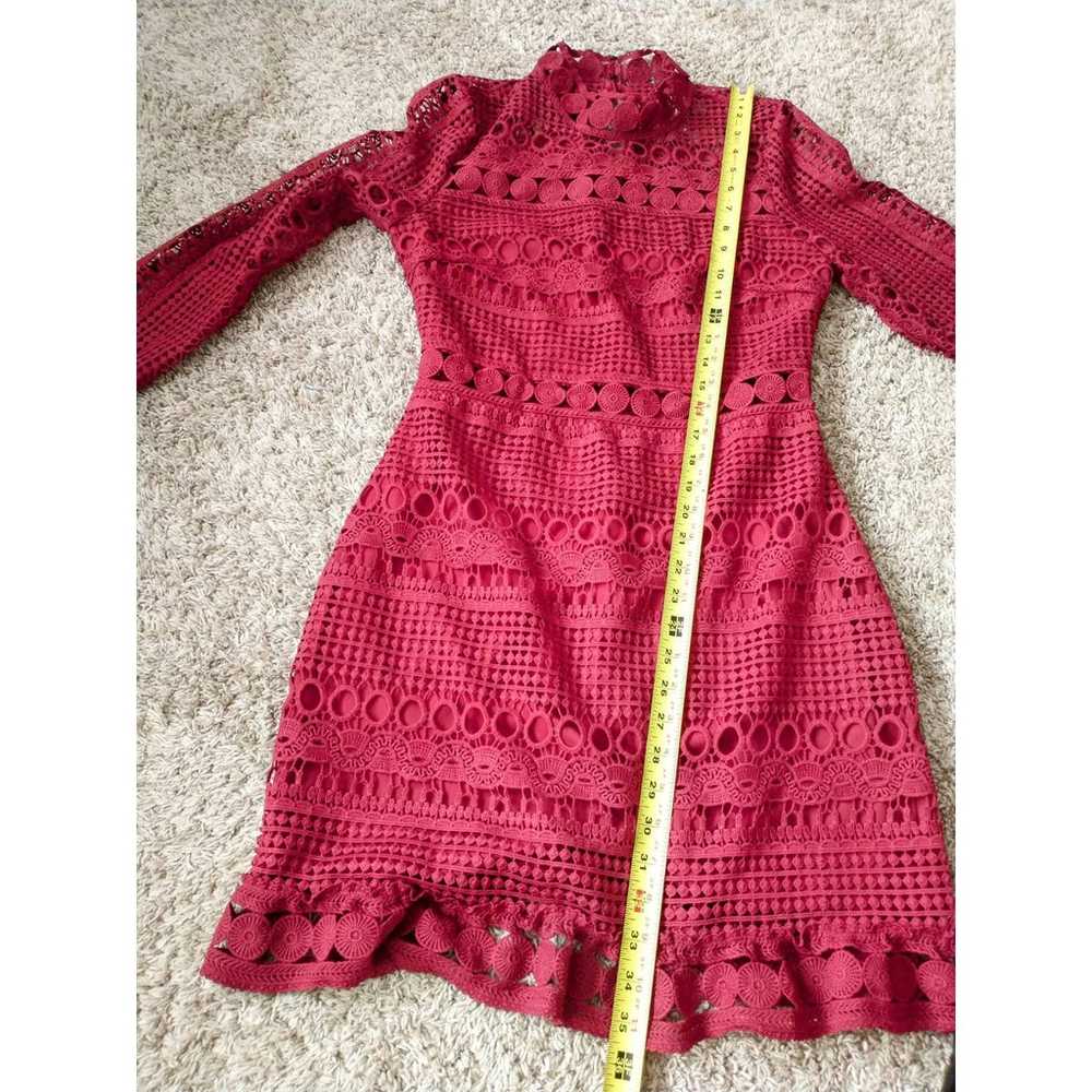 Two Sisters The Label Deep Red Crochet Lace Dress… - image 6