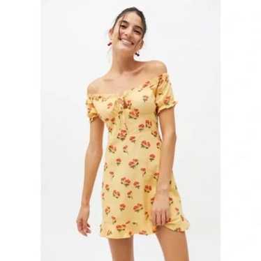 Urban Outfitters Yellow Cherry Print Dress