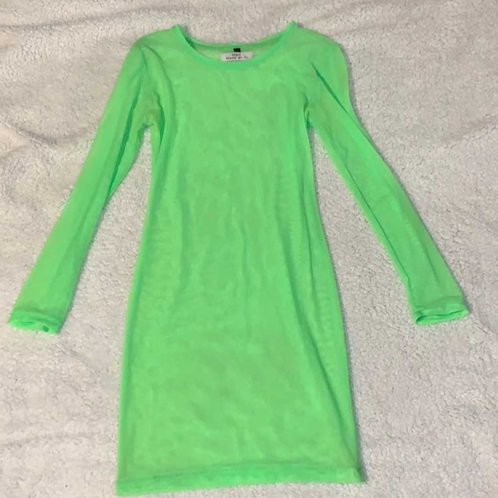 green mesh dress - image 2