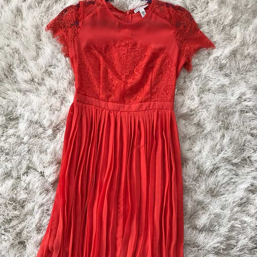 Orange/Red Short Sleeve Flowy Dress - image 1