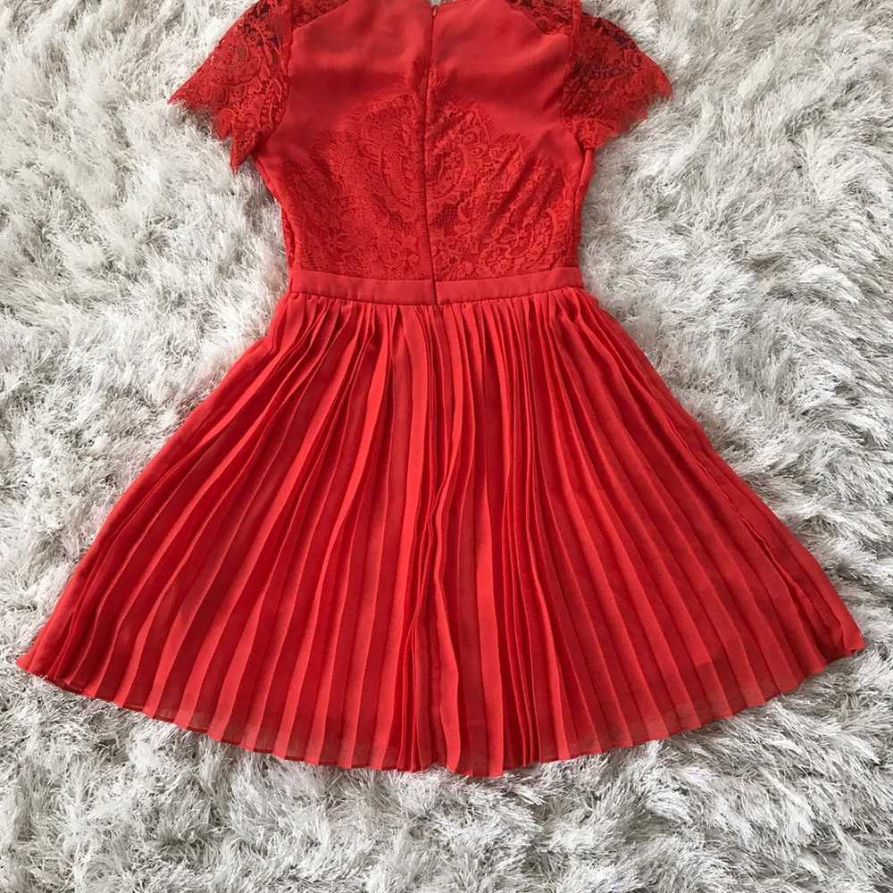 Orange/Red Short Sleeve Flowy Dress - image 2