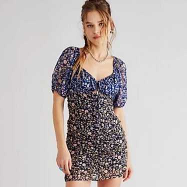 Free people revolve tessa ruched floral mini dres… - image 1