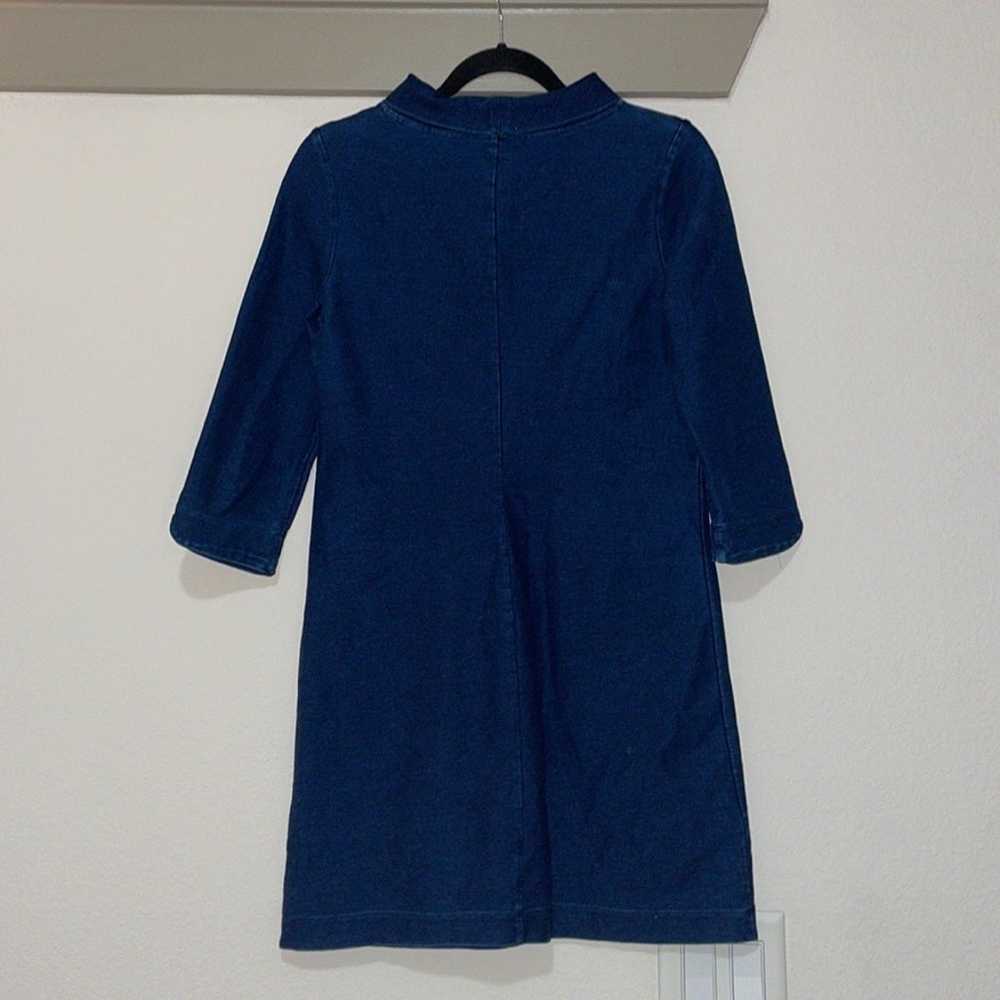 Boden Louise Chambray Mock Neck 3/4 Sleeve Dress … - image 3