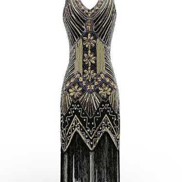 GOLD 1920S SEQUINED FLAPPER DRESS - image 1