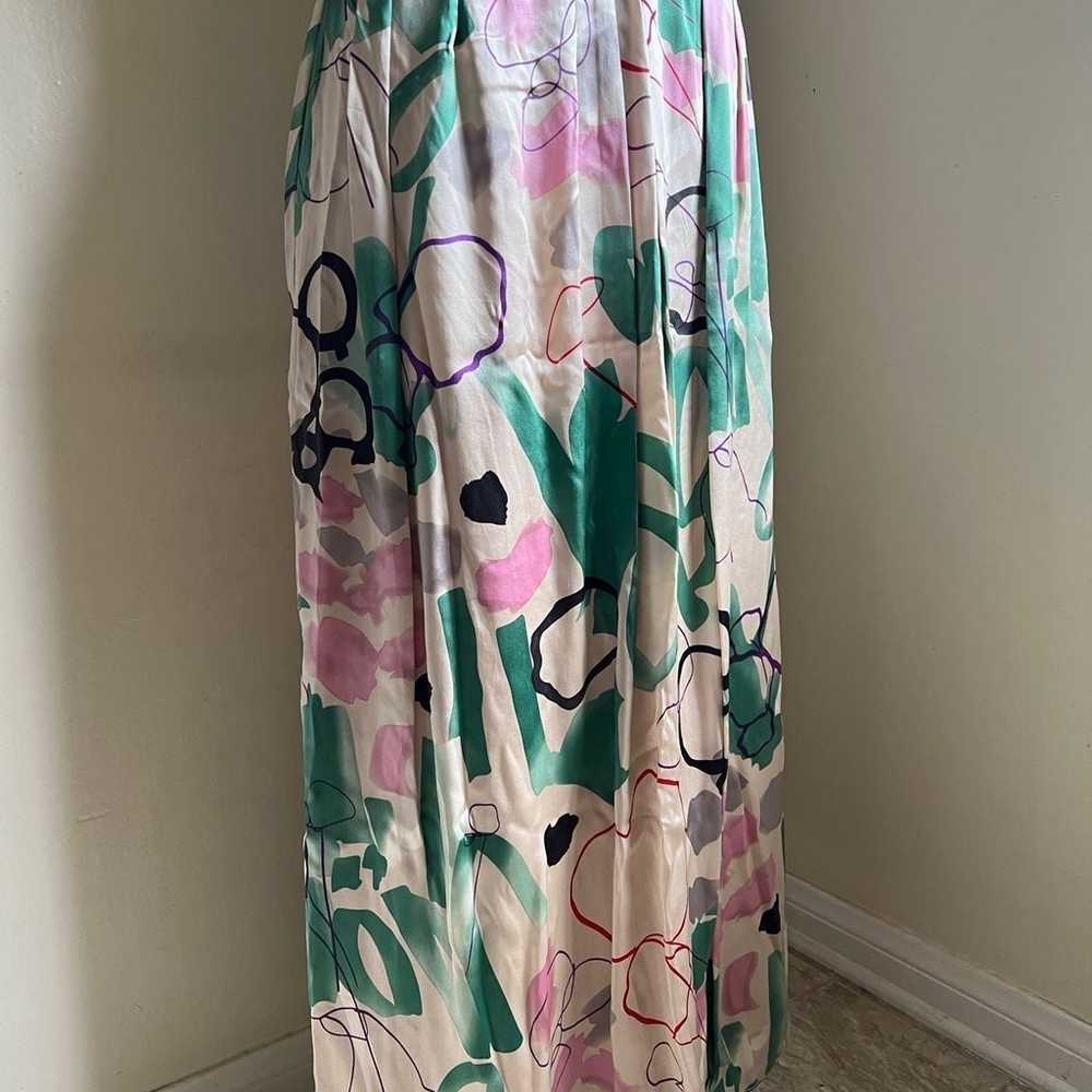 Silk 100% stain open back maxi dress size 4 - image 5