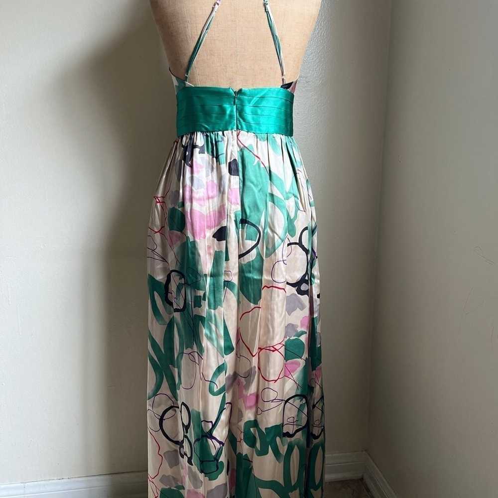 Silk 100% stain open back maxi dress size 4 - image 6