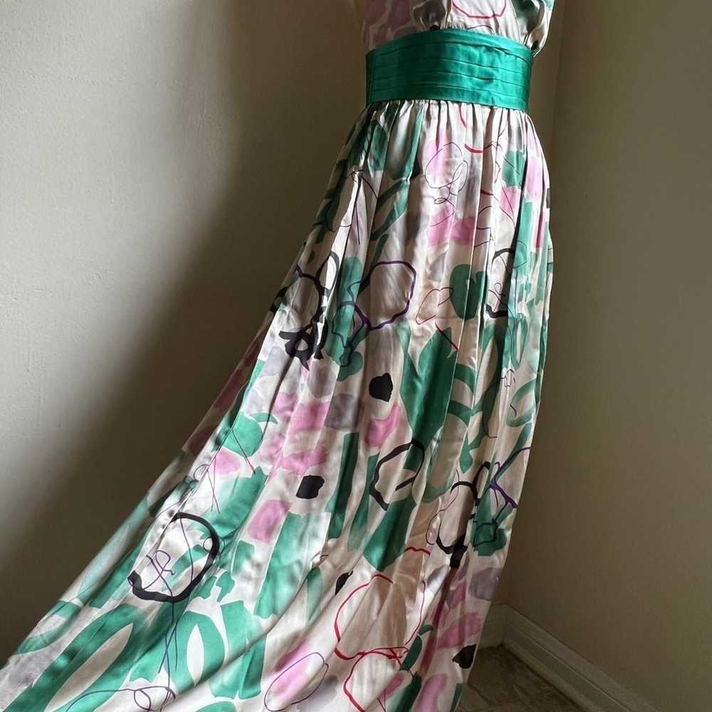 Silk 100% stain open back maxi dress size 4 - image 7