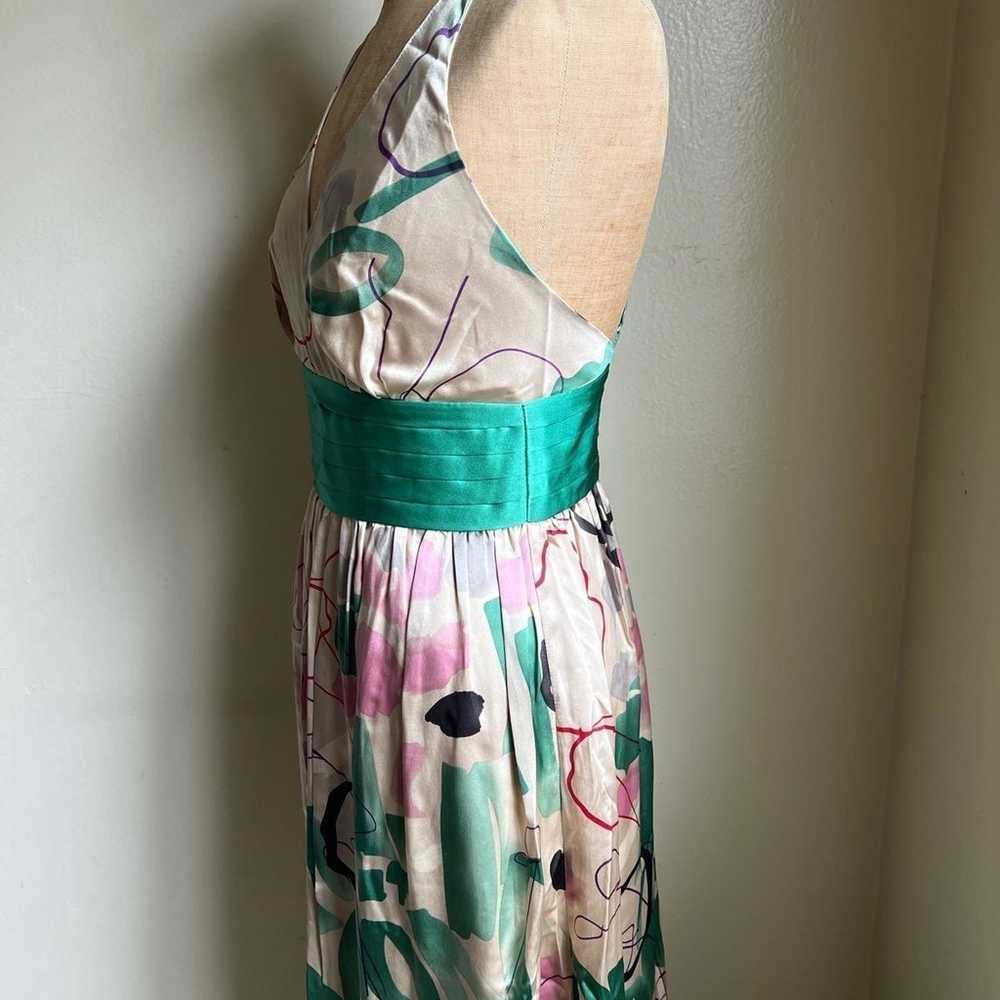 Silk 100% stain open back maxi dress size 4 - image 8