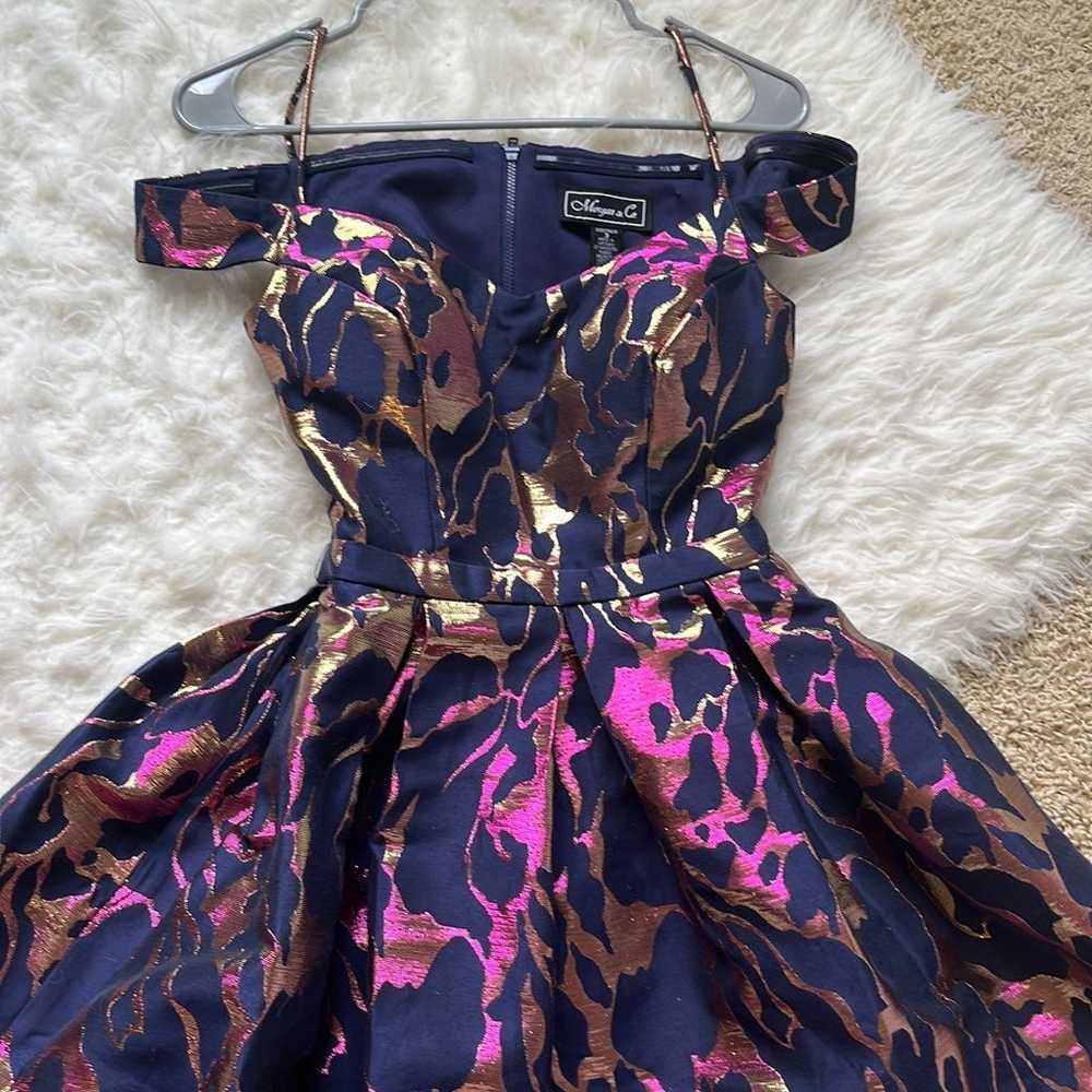homecoming dress Morgan & Co Mini Dress Blue Pink… - image 2