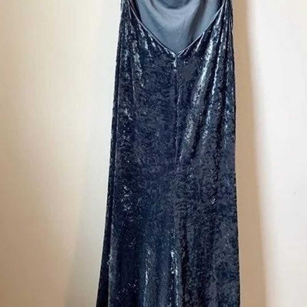 La Femme 25659 spaghetti strap velvet dress - image 3