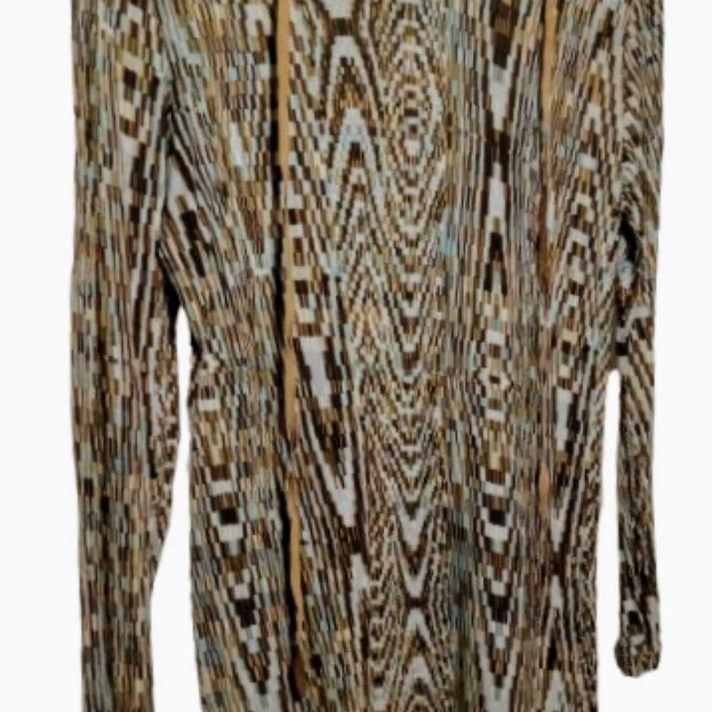 ETCETERA Abstract Print Tunic Dress Tie Neck Long… - image 6