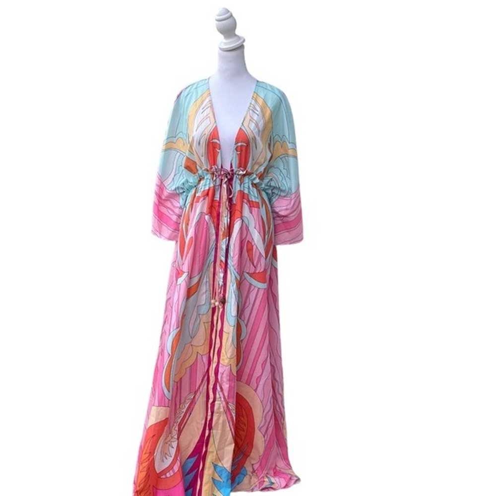 Chic Me Coverup Maxi Dress Pucci style Size medium - image 3