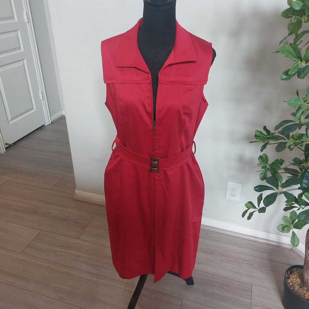 BIGIO Collection Women's Red Sleeveless Midi Dres… - image 11