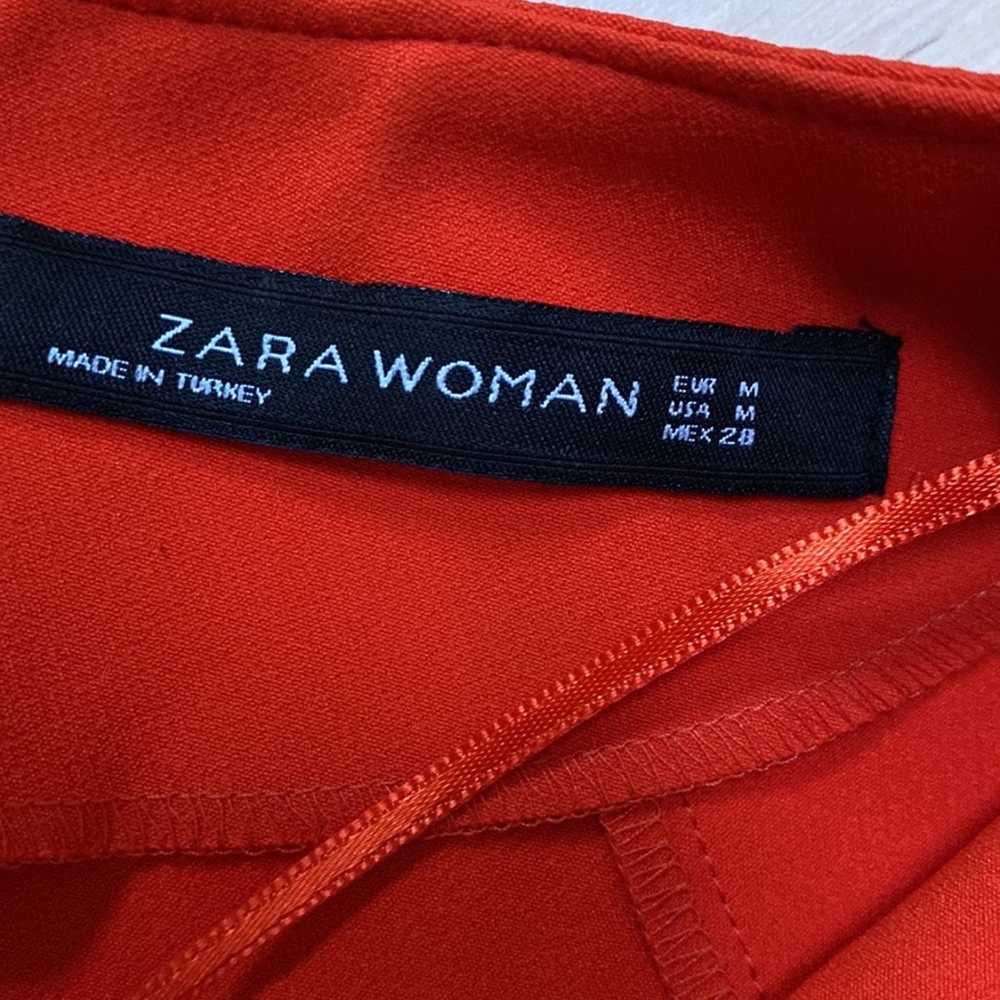 Zara orange stretch shift dress - image 7