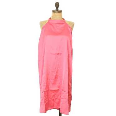 WeWoreWhat Satin Halter Dress Size M Solid Pink Sl