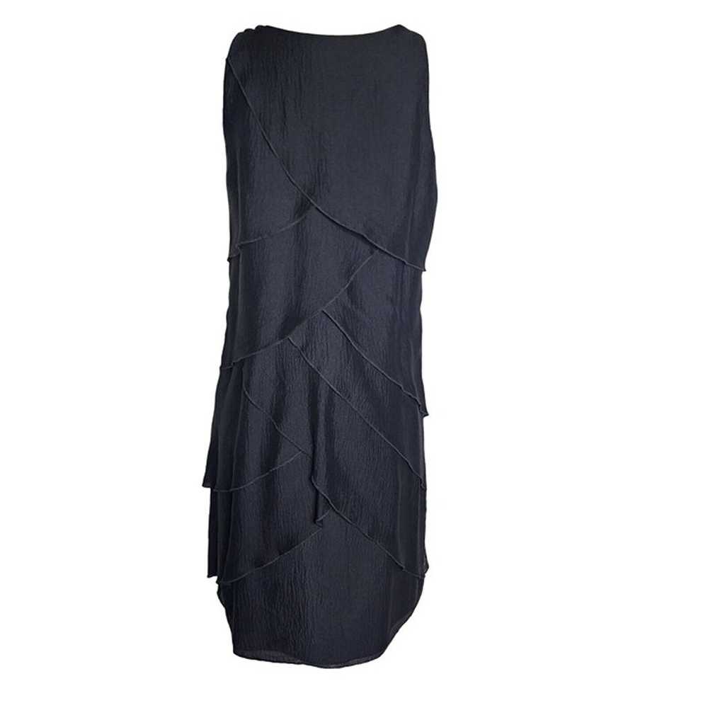 ANN TAYLOR Solid All Black Sleeveless Silk Tiered… - image 3
