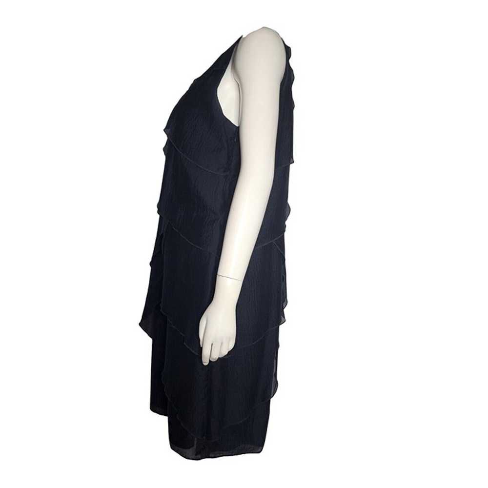 ANN TAYLOR Solid All Black Sleeveless Silk Tiered… - image 4