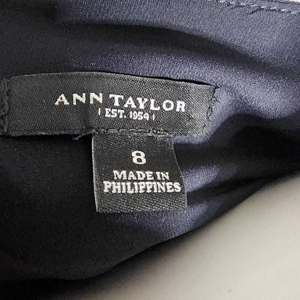 ANN TAYLOR Solid All Black Sleeveless Silk Tiered… - image 5