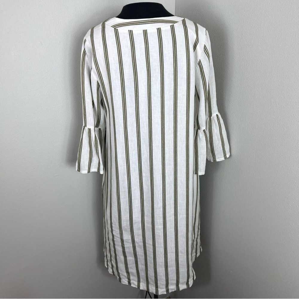 Soft Surroundings Linen Striped Summer Dress Crea… - image 3