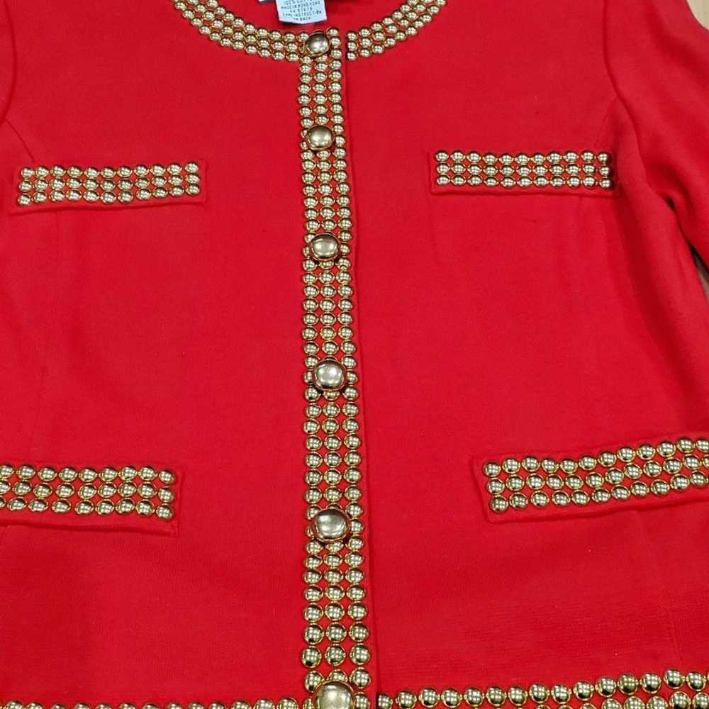 Vintage Adrienne Vittadini red Sequined skirt sui… - image 2