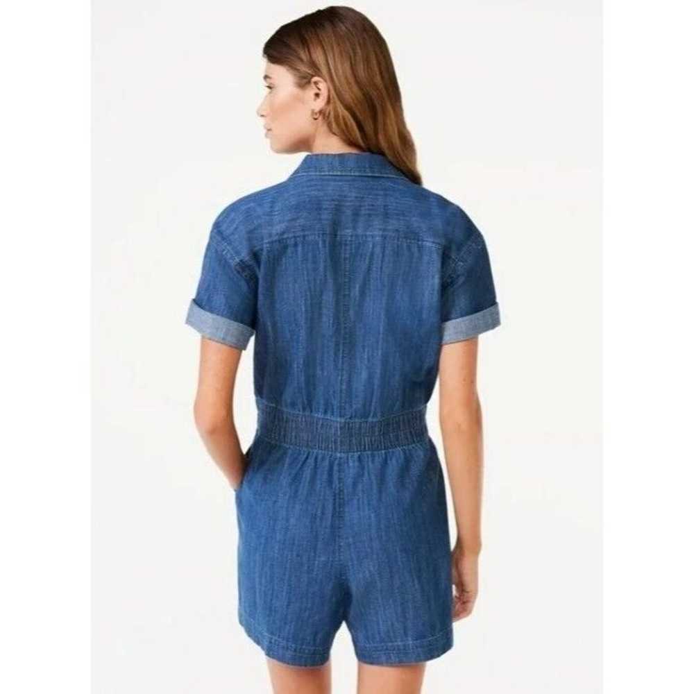 Free Assembly Women's Short Sleeve Romper Blue Si… - image 2