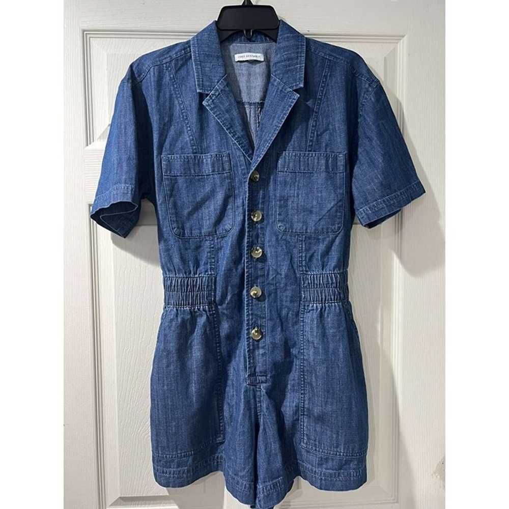 Free Assembly Women's Short Sleeve Romper Blue Si… - image 3