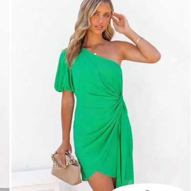Vici one-shoulder green dress