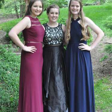 Long Burgundy Formal, Evening, Prom Dress - image 1