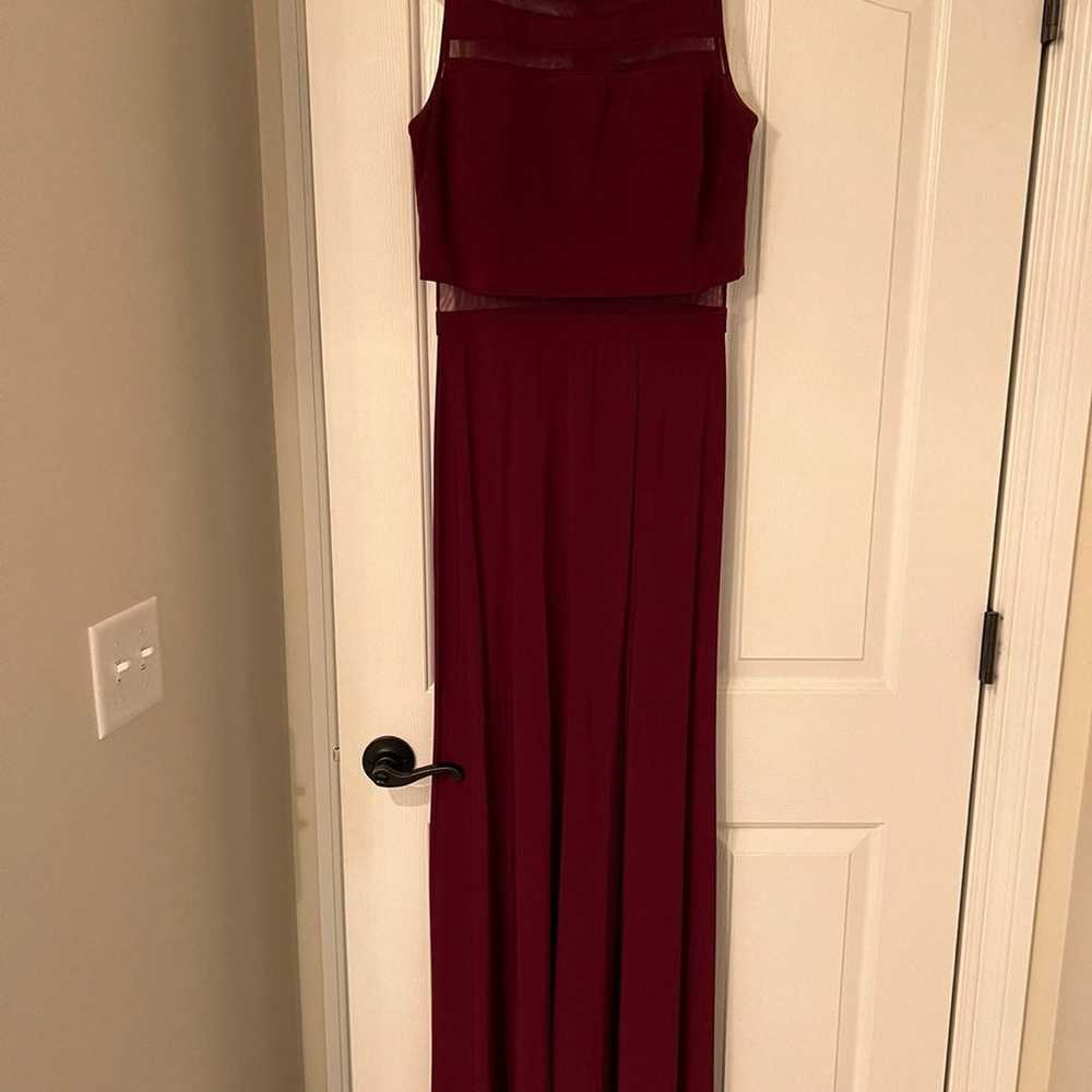 Long Burgundy Formal, Evening, Prom Dress - image 3