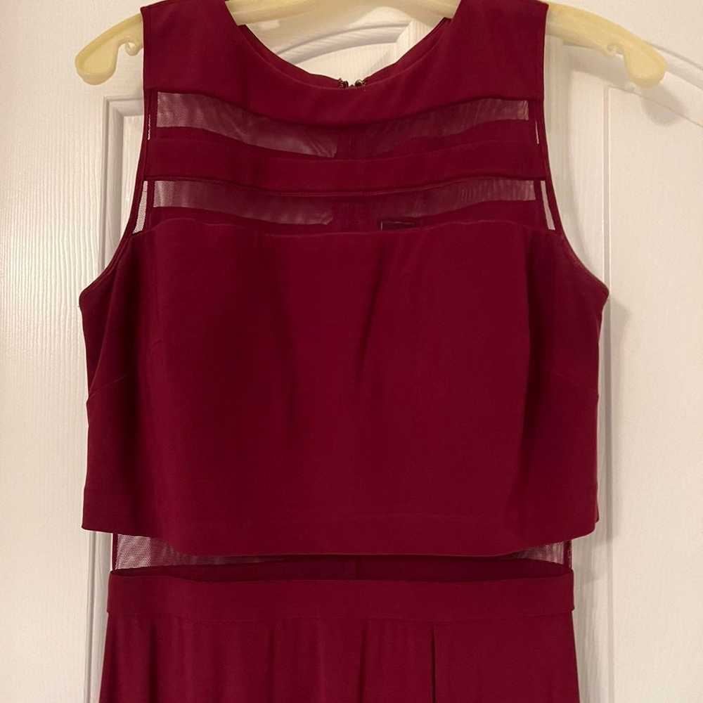 Long Burgundy Formal, Evening, Prom Dress - image 4